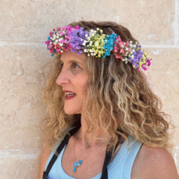 זר לראש גיבסנית צבעונית