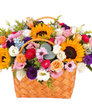 סידור פרחים גדול בכלי מיוחד