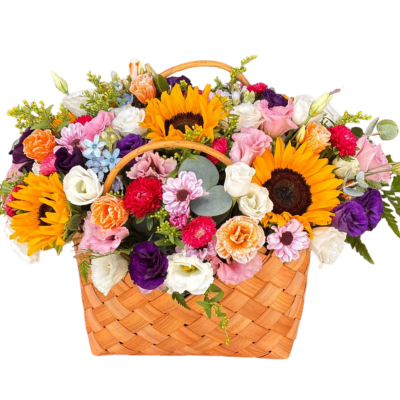 סידור פרחים גדול בכלי מיוחד