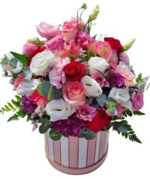 סידור פרחים בקופסא מהודרת