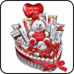 מארז קינדר לב גדול דובי