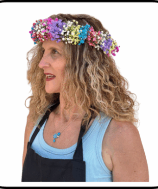 זר לראש גיבסנית צבעונית