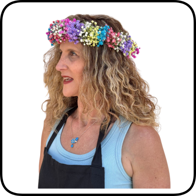 זר לראש גיבסנית צבעונית