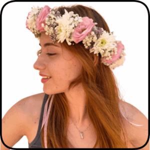 זר לראש ורוד-לבן