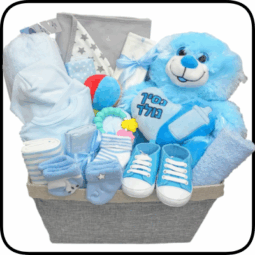 מארז לידה יוקרתי לבן שנולד