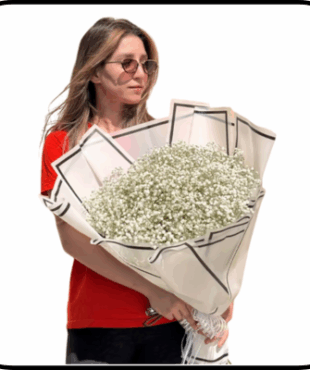 זר גיבסנית לבנה מהמם