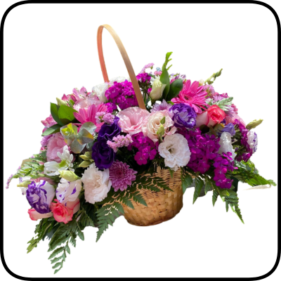 סידור פרחים בסל סיגל