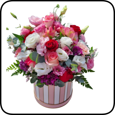 סידור פרחים בקופסא מהודרת