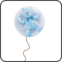 בלון דובי בתוך בלון שקוף - להולדת בן