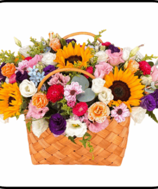 סידור פרחים גדול בכלי מיוחד