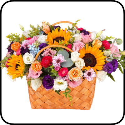 סידור פרחים גדול בכלי מיוחד