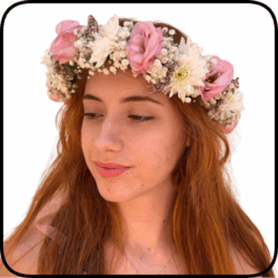 זר לראש ורוד-לבן