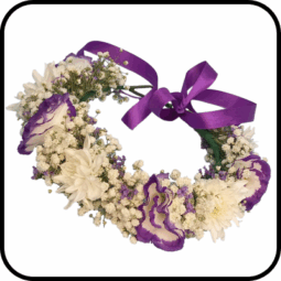 זר לראש סגול לבן