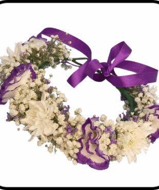 זר לראש סגול לבן