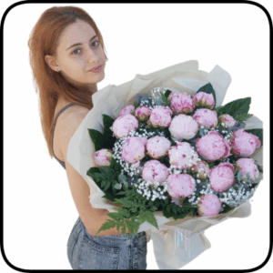 זר פיונים אדמוניות יוקרתי