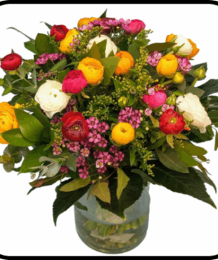 זר בוקט נוריות צבעוני