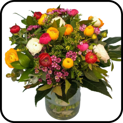 זר בוקט נוריות צבעוני