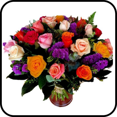 בוקט ורדים צבעוניים