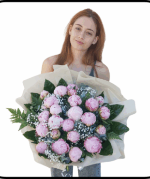 זר פיונים אדמוניות יוקרתי