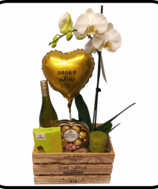 מארז עץ סחלב יין ושוקולד