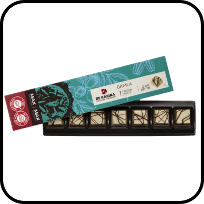 שוקולד פרלינים גמלא לבן שברי פקאן